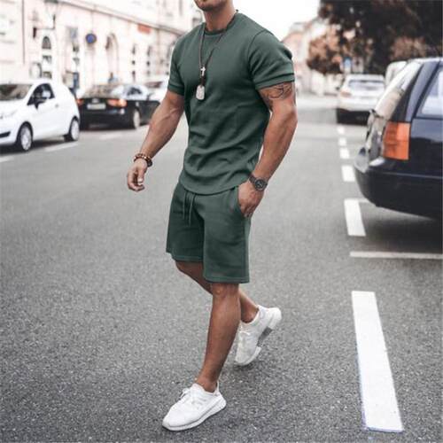 Men's sports short sleeved shorts sports suit