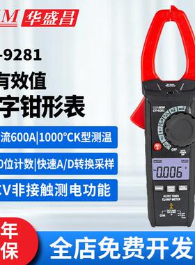 华盛昌（CEM）DT-9282数字钳形表高精度真有效值电流表工业电流表