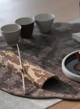 棉麻香0000253云纱慢真丝海茶席棠布蓝传统手工艺植物染印染刺绣