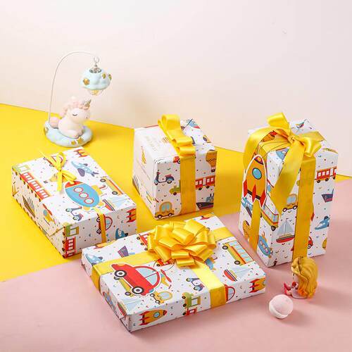 卡通礼品纸汽车包装纸大尺寸wrapping paper children gift wrapp