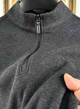 秋冬男士德绒打底衫半拉链立领商务休闲插件长袖T恤男季磨毛1224k