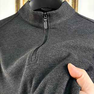 秋冬男士德绒打底衫半拉链立领商务休闲插件长袖T恤男季磨毛1224k