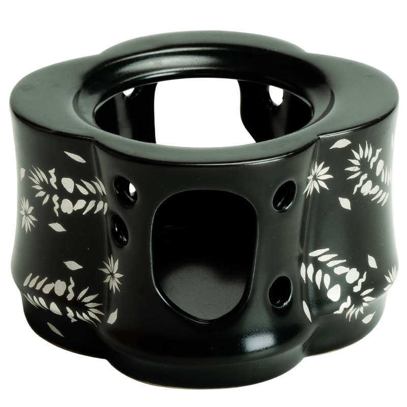 黑地描银花卉暖茶温茶炉蜡烛煮茶炉陶瓷底座加热炉明火煮茶器,餐饮具,茶具礼盒,淘宝优惠券,粉丝福利购,淘宝优惠卷