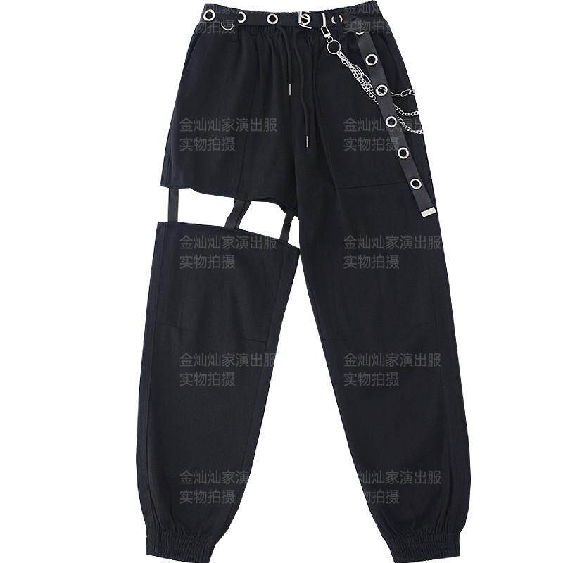 正品Lia同款镂空工歌装爵士跳舞裤高s腰束脚ds演服夏季女团舞蹈打