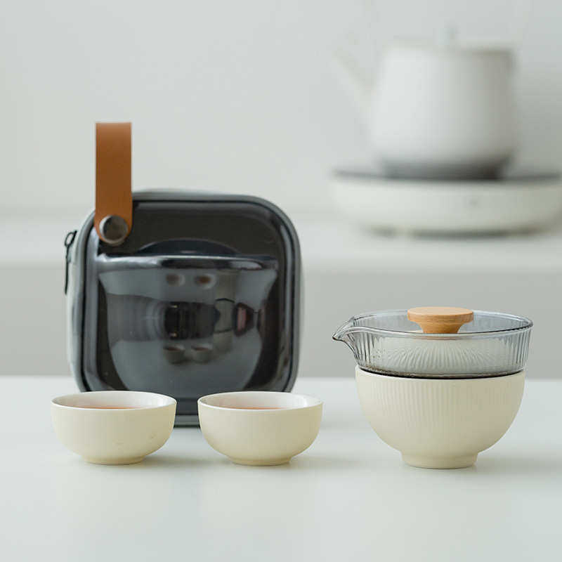 奶油旅行茶具套装 泡茶壶一壶二杯户外便携功夫茶杯简约快客杯,餐饮具,旅行茶具,淘宝优惠券,粉丝福利购,淘宝优惠卷