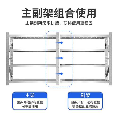 04锈钢货架冷库层置物架商用4不层储物多架地下室3350仓库仓储货