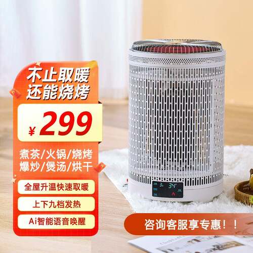 围炉煮茶取暖器电陶炉煮茶多功能取暖器烤火炉电烤炉火焰取暖器