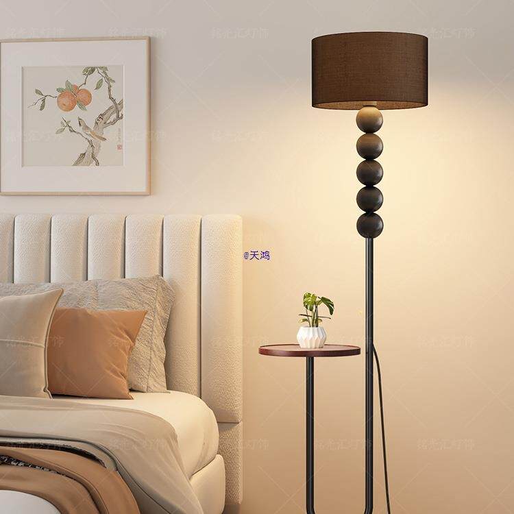 落地灯2026新款客厅沙发旁复古氛围灯卧室置物床头柜台灯一体