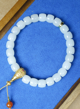 天然和田玉白玉精工直切油润单圈手串