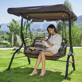 家秋千户外庭秋千院防水防晒用吊椅千藤室外花园摇椅别秋墅小院编