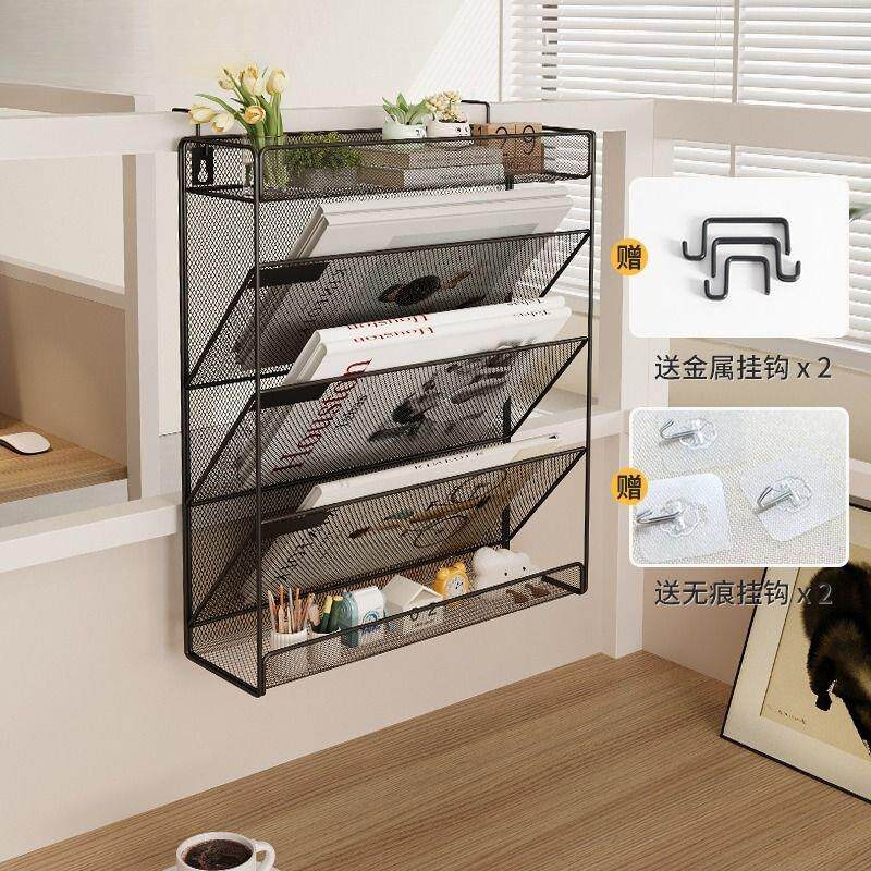 壁挂式文件架办公桌文件悬挂置物架桌面隔板多层文件夹收纳盒书立