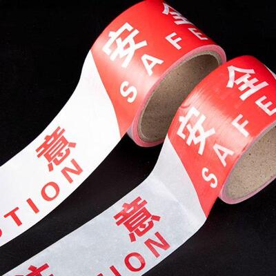 Caution Tape Red and White Safety Warning Ribbon Disposable