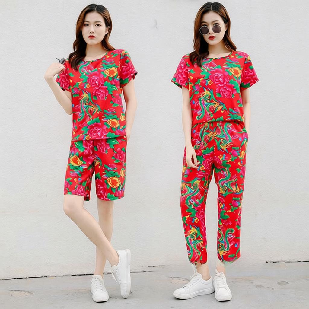 直播间道具搞笑衣服东北大花布女村姑二人转演出服装创意沙雕搞怪