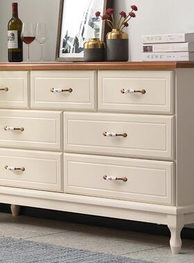 美式收实木八斗纳柜简约现柜子储物柜柜YAU抽代屉柜轻奢卧室斗柜