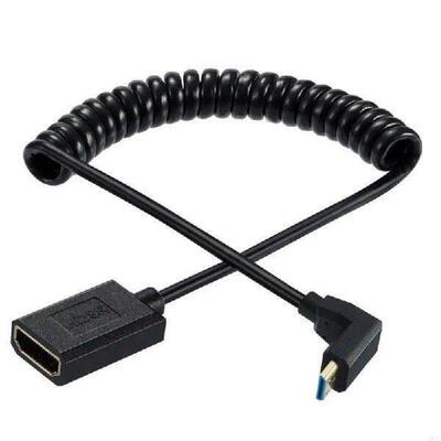 8K 60Hz 4K 120Hz Mini Female Coiled Spring Cable 1.2M