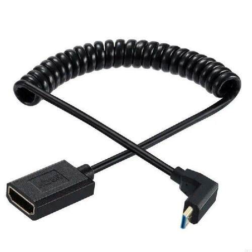 8K 60Hz 4K 120Hz Mini Female Coiled Spring Cable 1.2M