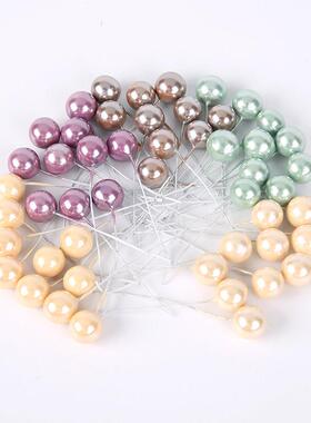 50/200PCs Artificial Flower Plastic Berry Color Cherry Pearl