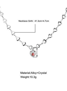 Love necklace collarbone chain girl爱心镶钻项炼精美锁骨炼女