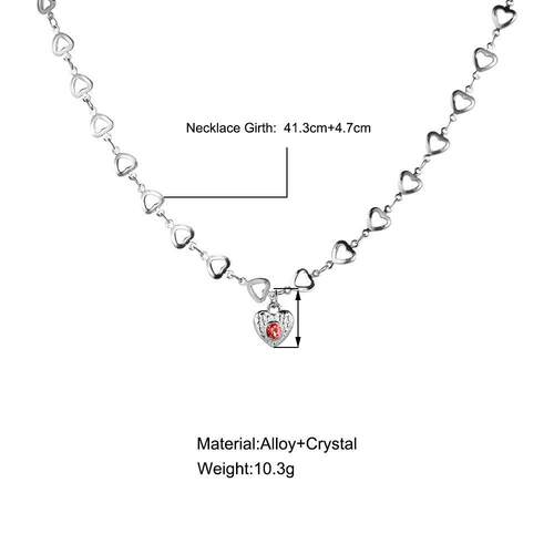Love necklace collarbone chain girl爱心镶钻项炼精美锁骨炼女