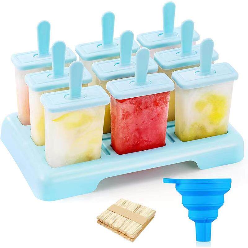 创意9格雪糕模带盖家用冰棒儿童手工制作雪糕模具DIY冰淇淋模具