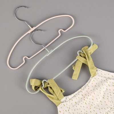 新品少儿衣架婴儿衣撑宝宝防滑小孩晾晒架子无痕不锈钢浸胶衣挂