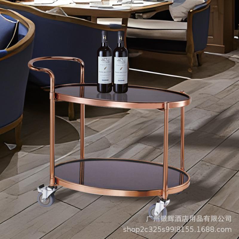酒店酒水车欧式餐车手推车火锅店酒吧餐厅ktv送蛋糕推车商用轻奢