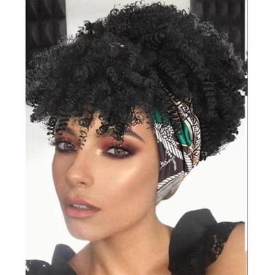 Wig, wig, women's short curly hair, small curls, explosive