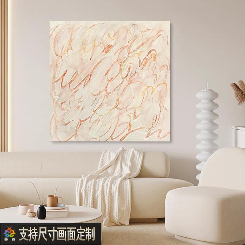 法式客厅沙背311景墙饰画抽发象高级感饭中古侘寂风厅挂画玄关装