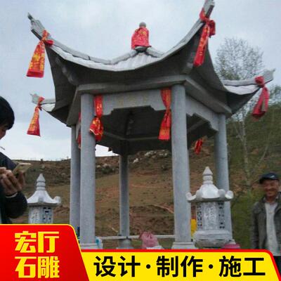 嘉祥供应石雕单层凉亭花岗岩四角亭子户外凉亭公园凉亭雕塑