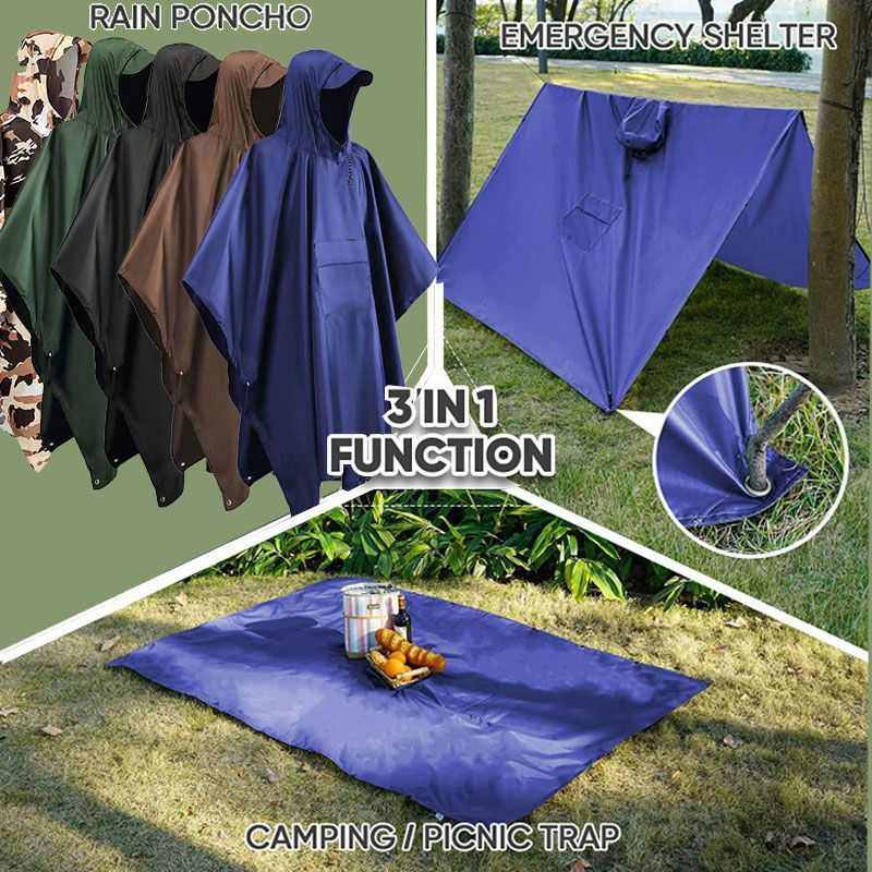 成人轻薄连帽雨披涤纶多功能天幕远足露营钓鱼三合一斗篷雨衣,居家日用,雨披/雨衣,淘宝优惠券,粉丝福利购,淘宝优惠卷