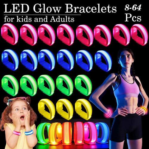 8Pcs Led Luminous Bracelet Light Up Bracelet Wristband