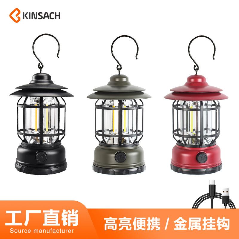 复古露营灯充电野营灯小马灯户外氛围照明led手提灯帐篷灯野营灯
