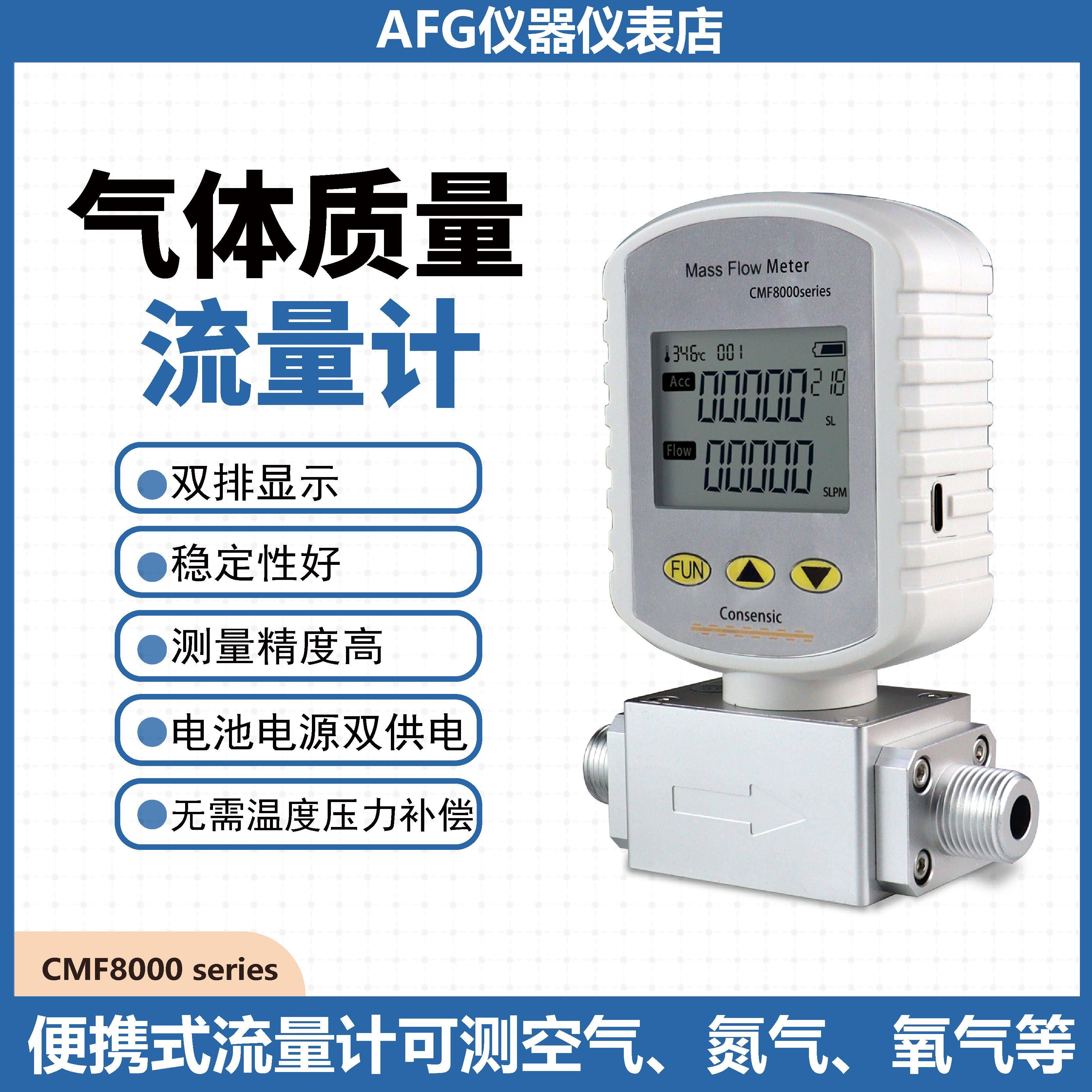 气体质量流量计CMF8000高精度便携式工业表测空气氮气氧气氩气