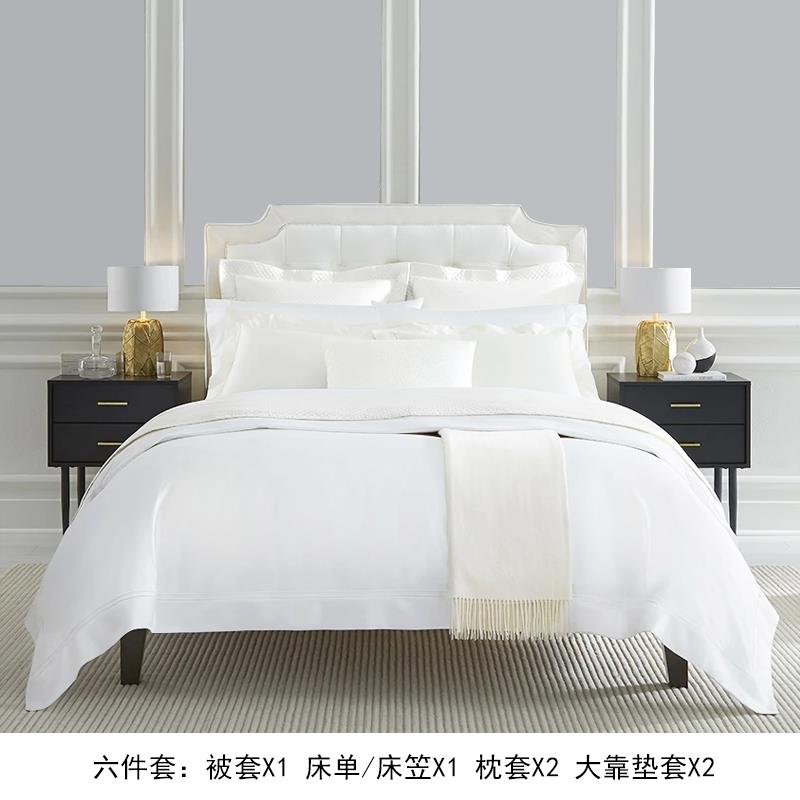 正品1件20支美国匹马棉四套欧纯色式全棉寝 具可定制床笠款轻奢寝图片