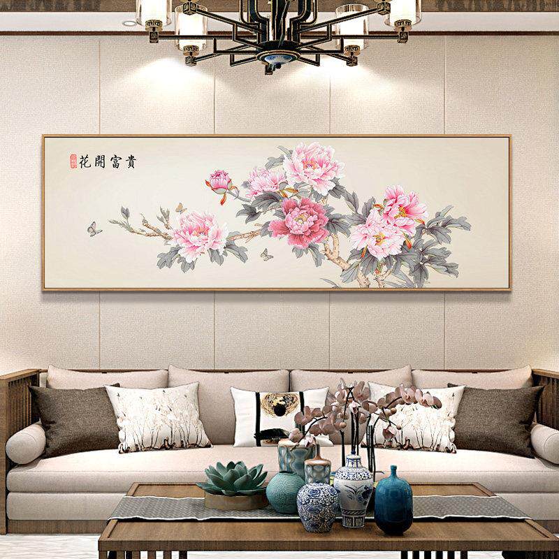 花开 富贵新中式客厅画 画装饰画 画国画 画牡丹工笔画 画卧室挂
