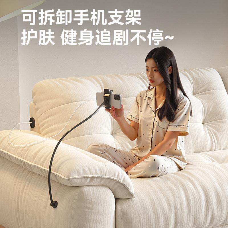 奶风雪尔绒布布艺沙发沙發多功能充电客厅油直尼排可洗民宿云朵布