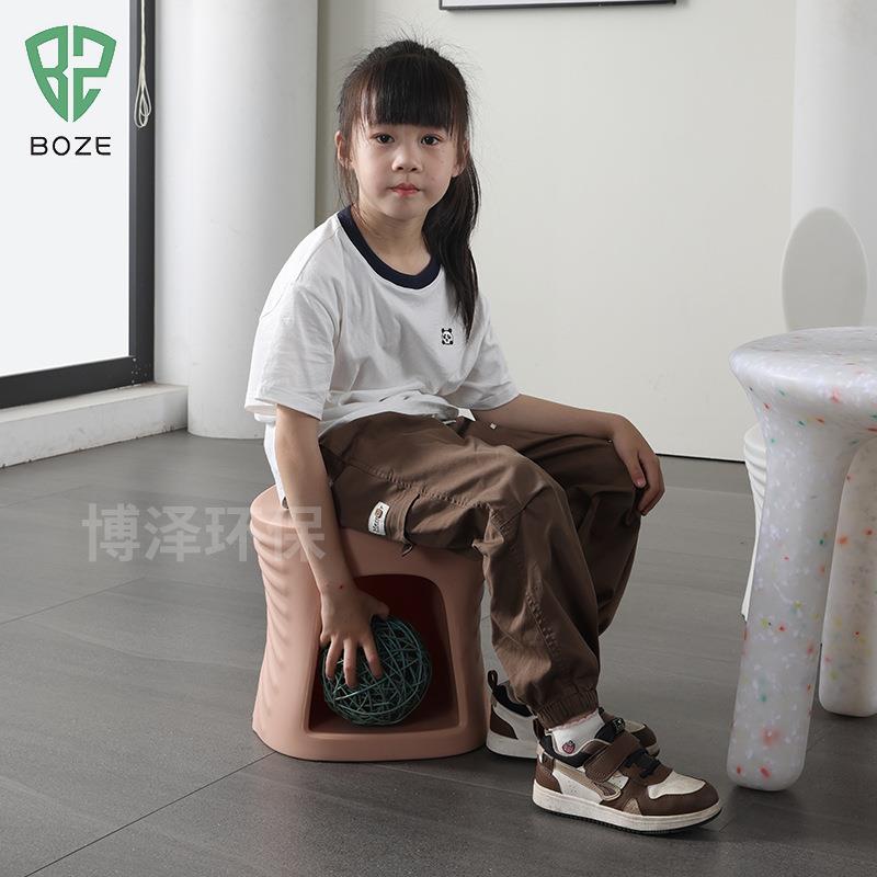 新款加厚塑料防滑儿童椅贝壳收纳凳客厅餐厅网红简约创意儿童靠椅