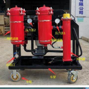 低温工况零下30度以下过滤高粘油液压油滤油机GLYC-25A加热除杂