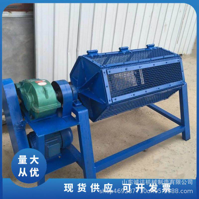 双滚筒筛网式六角滚筒抛光机小零件倒棱角去毛刺机