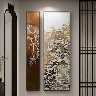 新中式 饰画正对门挂画山水中古风客厅走廊过道尽头壁画 入户玄关装