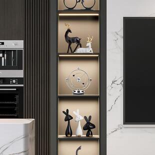 轻奢高档客厅艺术摆件高级感小众玄关玻璃展示酒柜电视柜软装 饰品