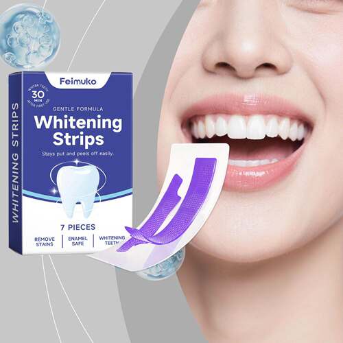 Feimuko Purple Teeth Care Strips, containing mint essence, a