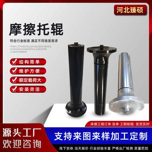 煤矿井下三联串摩擦头喇叭口托辊大头辊防输送带跑偏摩擦调心托辊