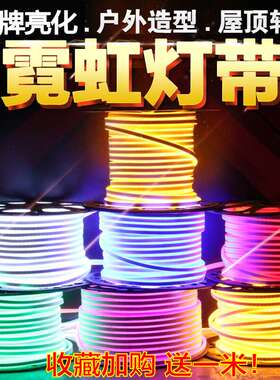 led霓虹灯户外防水装饰柔性灯带220v软灯条广告招牌造型高亮线灯