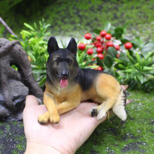 仿真德国牧羊犬摆件跨境树脂工艺品车内狼狗模型车载动物装饰精品