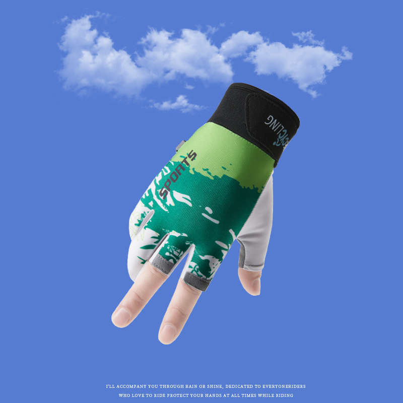 半指手套男夏季冰丝防晒薄款透气速干户外骑行运动防滑触屏钓鱼女