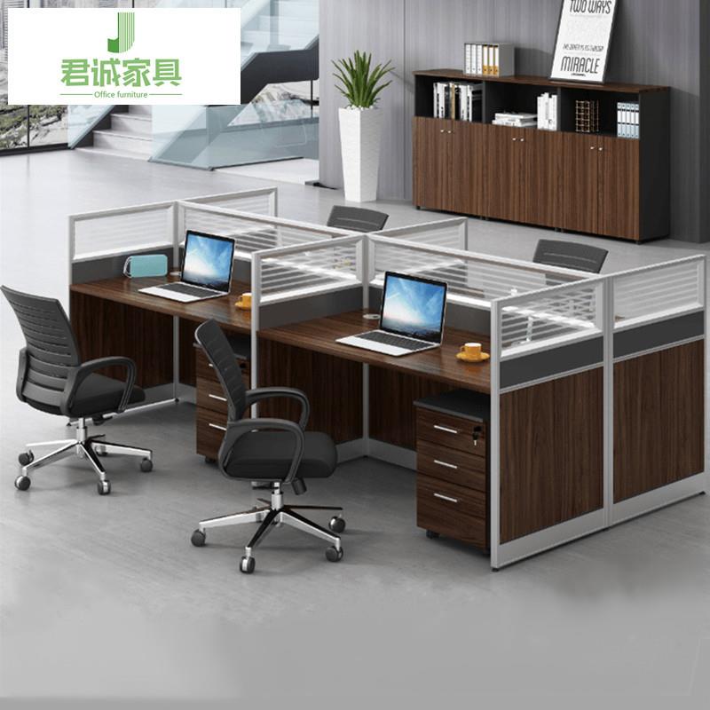 广州家具办公桌椅组合职员桌2转屏46Z人位角员工电脑隔断风桌卡座