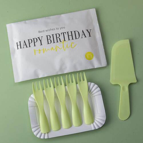 整箱一次性塑料生日蛋糕餐盘刀叉套组刀叉碟盘叉组合蜡烛纸盘餐具