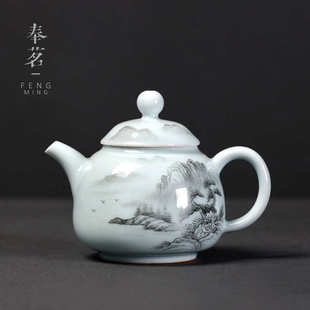 一人用 陶瓷功夫茶具茶壶单壶小号泡茶壶家用纯手绘小号中式