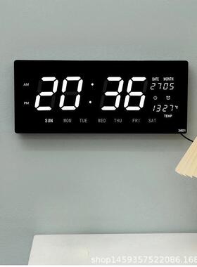 ELED数码电子钟多功字能客厅万年历3601挂钟墙静音LD数显示贴钟